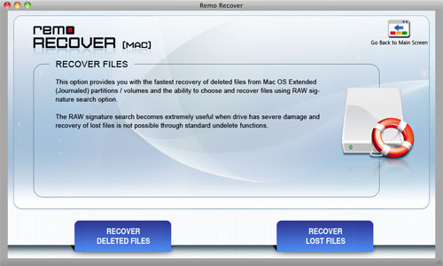 Word Dokument Retten Mac - Select Recover Deleted Files option