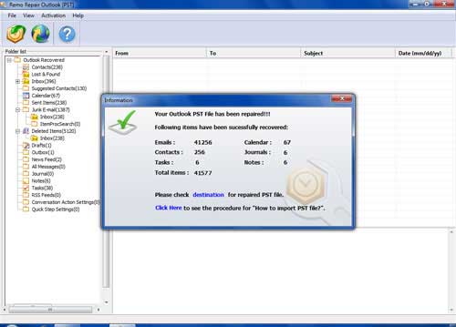 Recovered Data Screen
