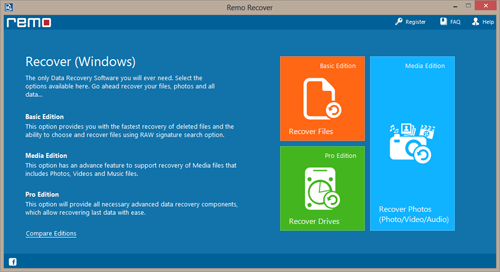 Recover Deleted Excel Files from Windows 8 - Main Screen